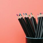 Space-Saving Tips - Colored Pencils on Black Ceramic Cup