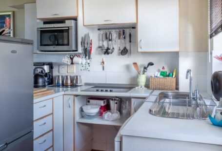 Small Kitchen - White Wooden Kitchen Cabinet